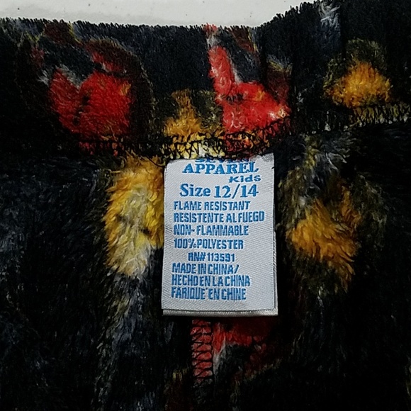 Boys Guitar Fuzzy Pajama PJ pants 12/14 - Picture 2 of 3